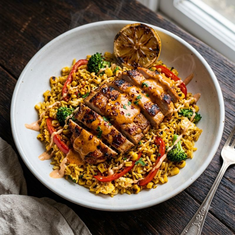 Creamy Peri-Peri Chicken on Portuguese Fried Rice